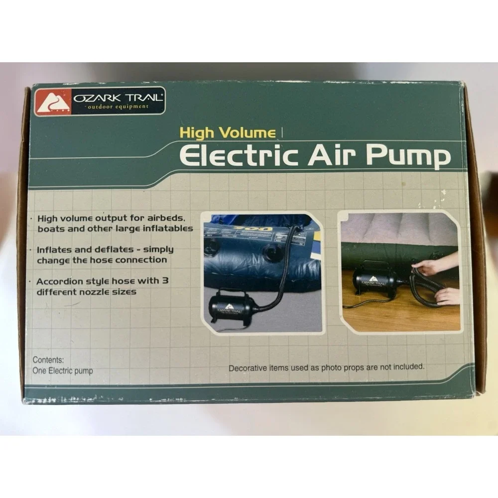 Ozark Trail High Volume Electric Inflator Deflator Pump,‎ 3 Adapters
